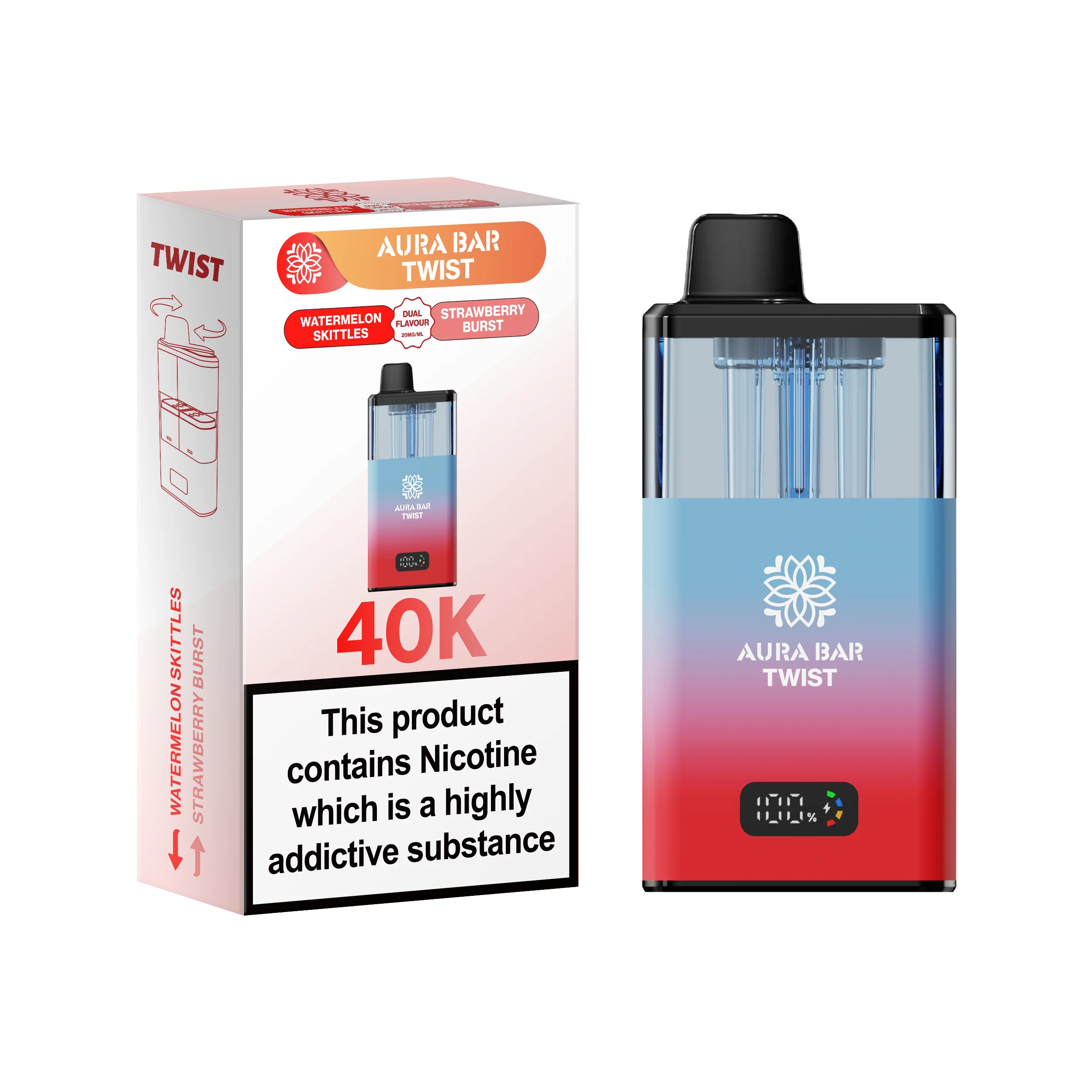 Crystal Prime Aura Bar Series 40k Puffs Prefilled Pod Kit