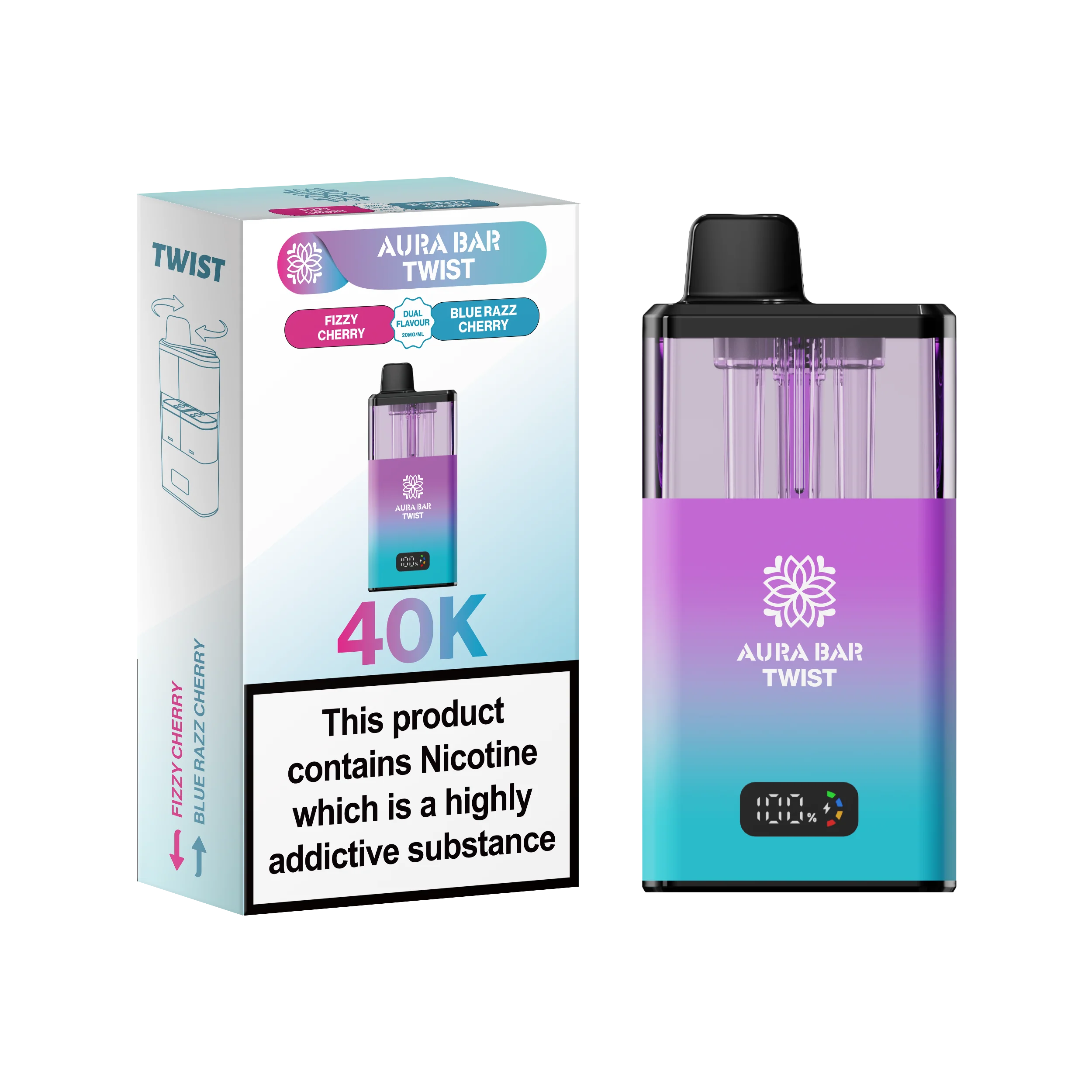 Crystal Prime Aura Bar Series 40k Puffs Prefilled Pod Kit
