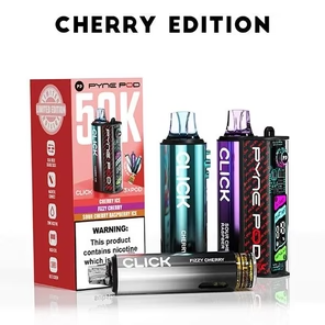 Pyne Pod Click 50K Cherry Edition prefilled vaping pod kit with rechargeable battery and long-lasting performance