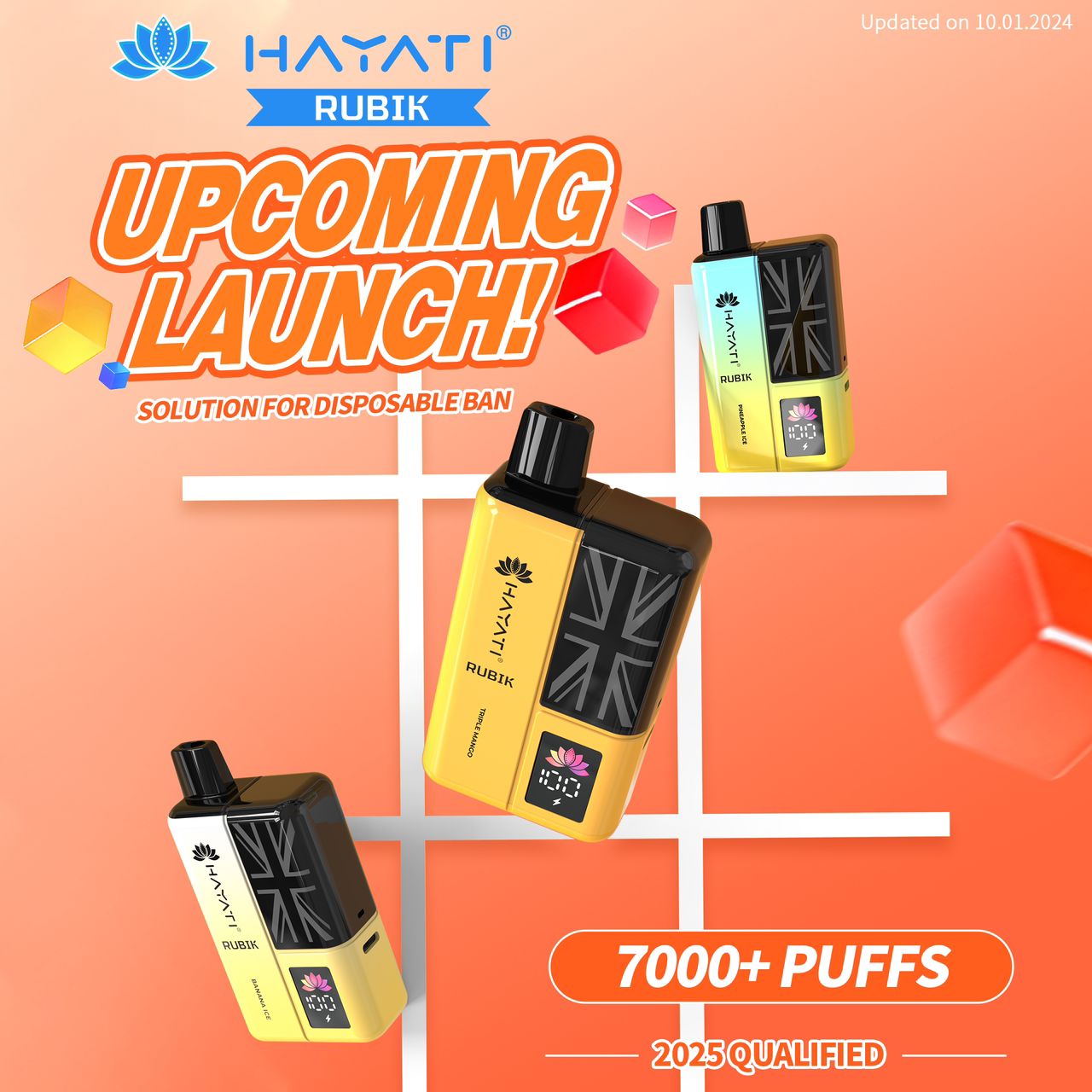 Hayati Rubik 7000 Puffs Reusable Vape Kit