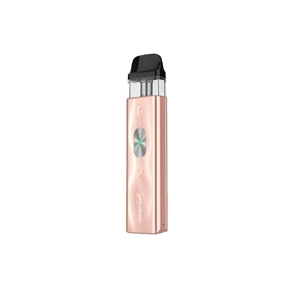 Vaporesso XROS 4 Mini Kit sleek rose gold portable vape device with 1000mAh battery and advanced coil technology
