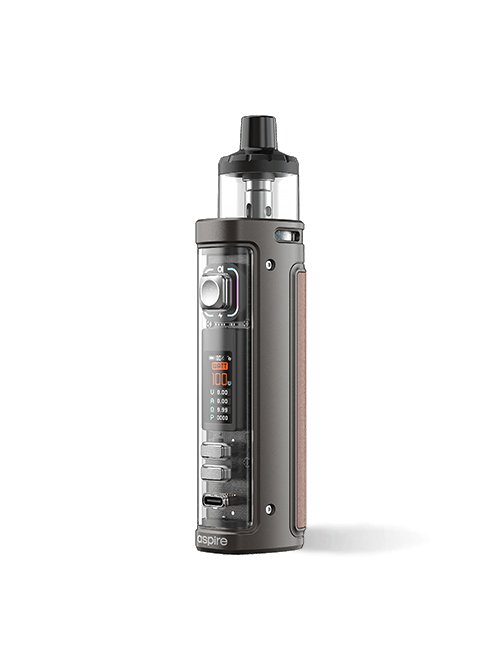 Aspire Veynom EX Pod Kit device in gunmetal with digital display and ergonomic design