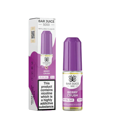 Bar Juice 5000 Berry Crush 10ml nicotine salt e-liquid refill pack of 10 with 2% nicotine and 50/50 PG/VG ratio