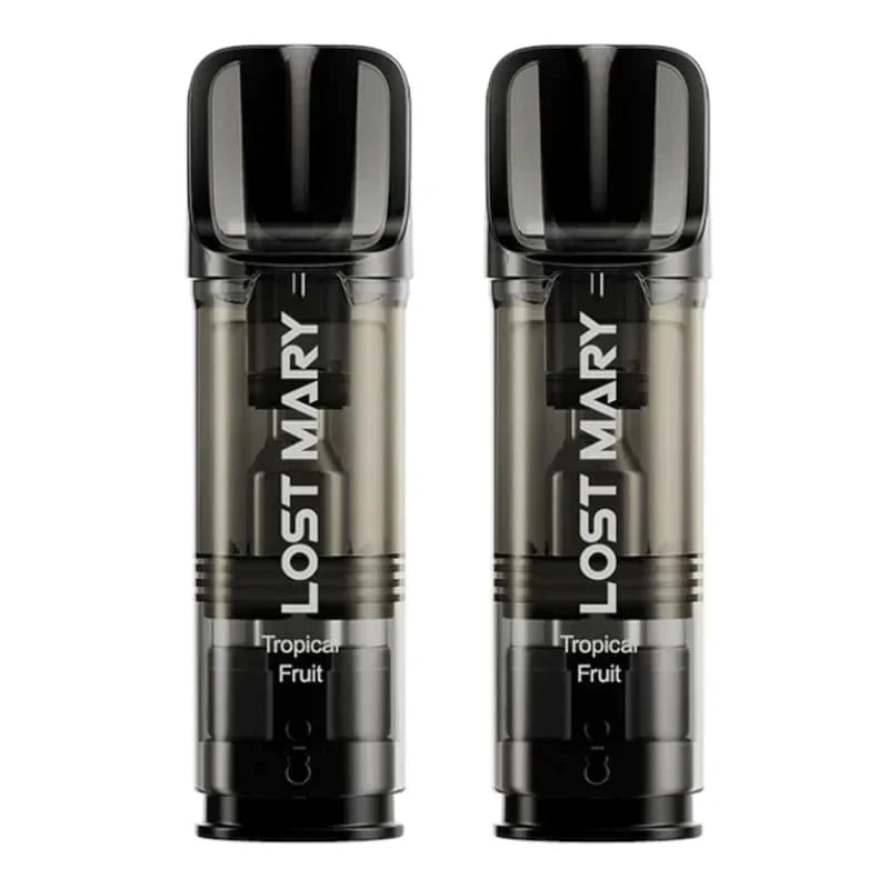 Lost Mary Tappo Pods tropical fruit prefilled vape pods with 2ml e-liquid and up to 600 puffs, featuring QUAQ mesh coil technology.
