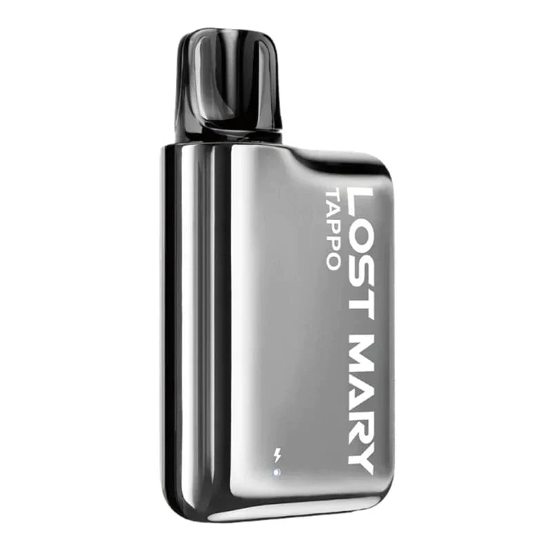 Lost Mary Tappo Pod Kit sleek black prefilled vaping device with 750mAh battery and metal box construction