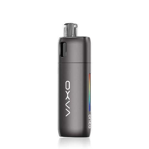 Oxva Oneo Pod Vape Kit in space grey with RGB lighting and compact aluminum alloy design