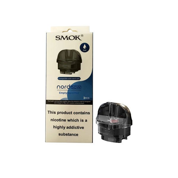 Smok Nord 50W replacement pods 2ml pack of 3 leak resistant PCTG compatible with Smok Nord coils