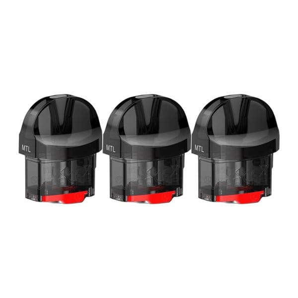 Pack of 3 Smok Nord PRO 2ml replacement pods with side filling port and adjustable DTL & MTL vaping.