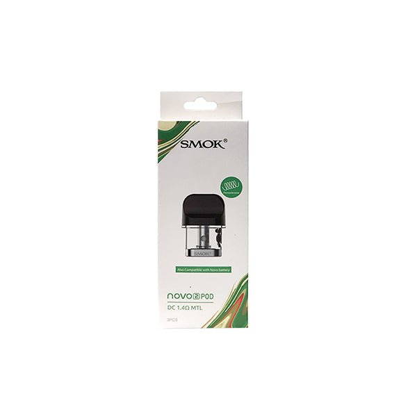 Smok Novo 2 Replacement Pods pack with 3 pods, 2ml capacity, DC MTL 1.4 Ohm coil, compatible with Novo 2 battery