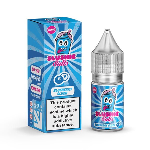Liqua Vape 10ml 10mg Blueberry Slush nicotine salt e-liquid with 50VG/50PG ratio, UK made, childproof cap.