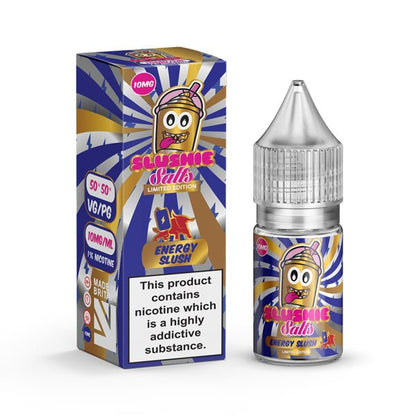 Liqua Vape 10mg Slushie Salts e-liquid 10ml bottle with energy slush flavor and 50VG/50PG ratio