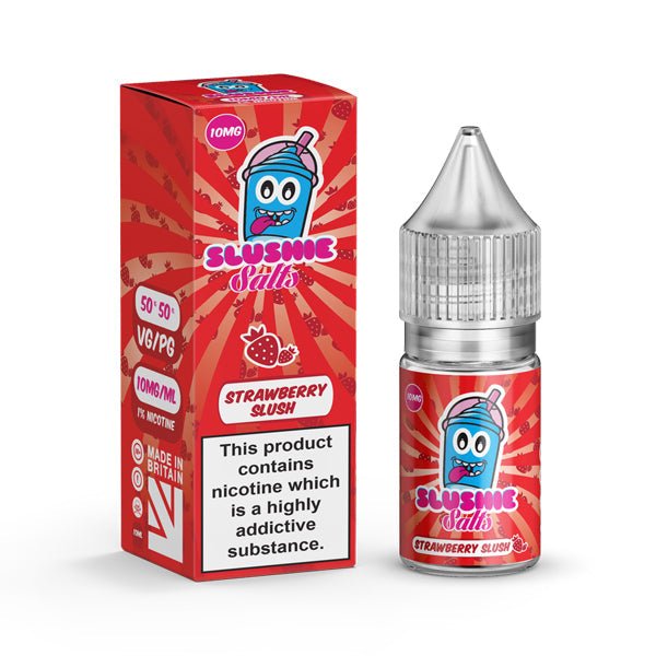 10mg Liqua Vape Slushie Salts Strawberry Slush 10ml nicotine salt e-liquid with 50VG/50PG, UK made, childproof cap, TPD compliant packaging