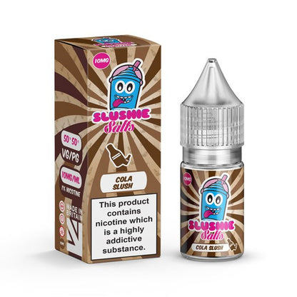 Liqua Vape 10ml Cola Slush 10mg nicotine salt e-liquid with 50VG/50PG blend in childproof bottle and packaging