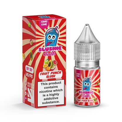Liqua Vape 10mg Fruit Punch Slush nic salts e-liquid 10ml bottle with 50VG/50PG ratio and childproof cap