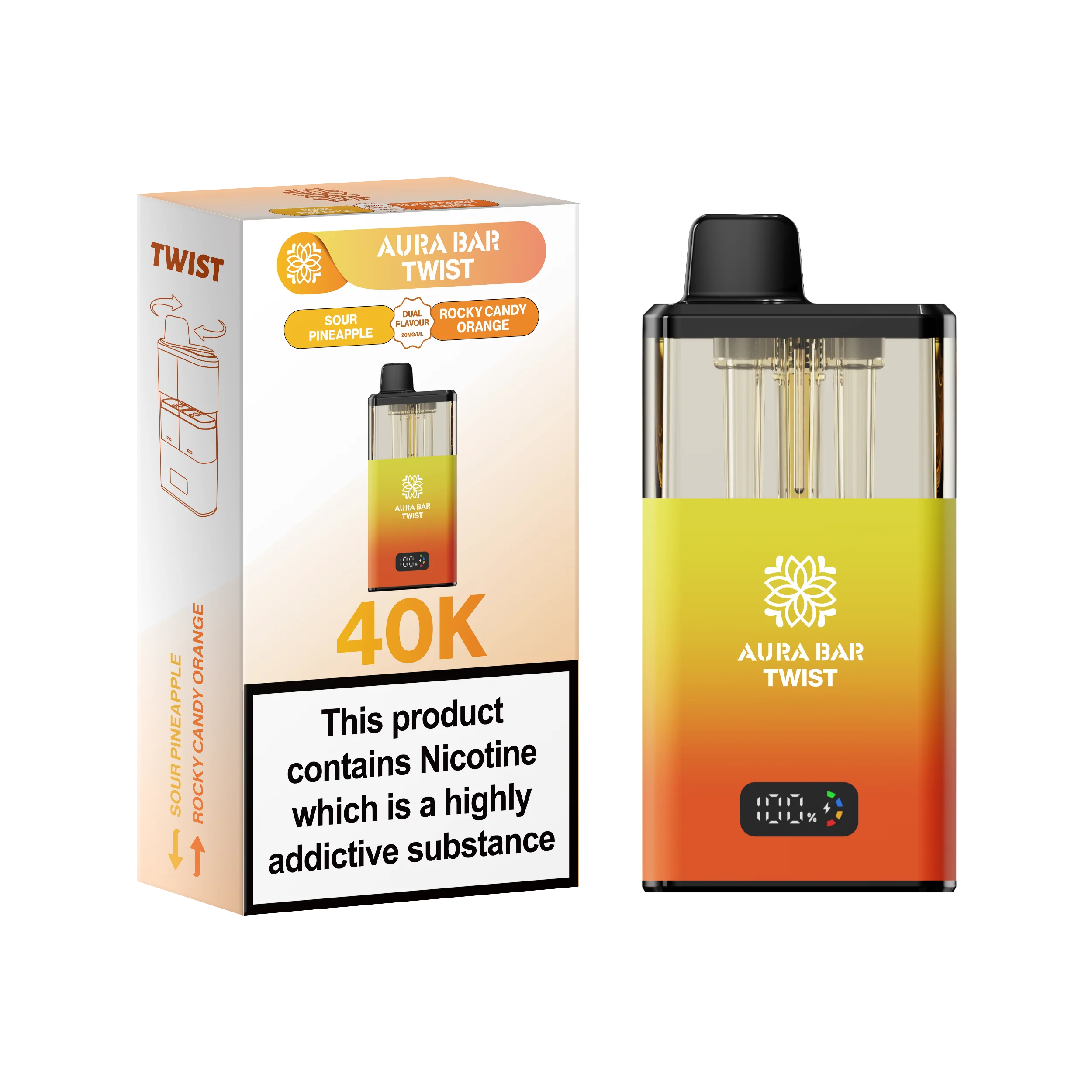 Crystal Prime Aura Bar Series 40k Puffs Prefilled Pod Kit