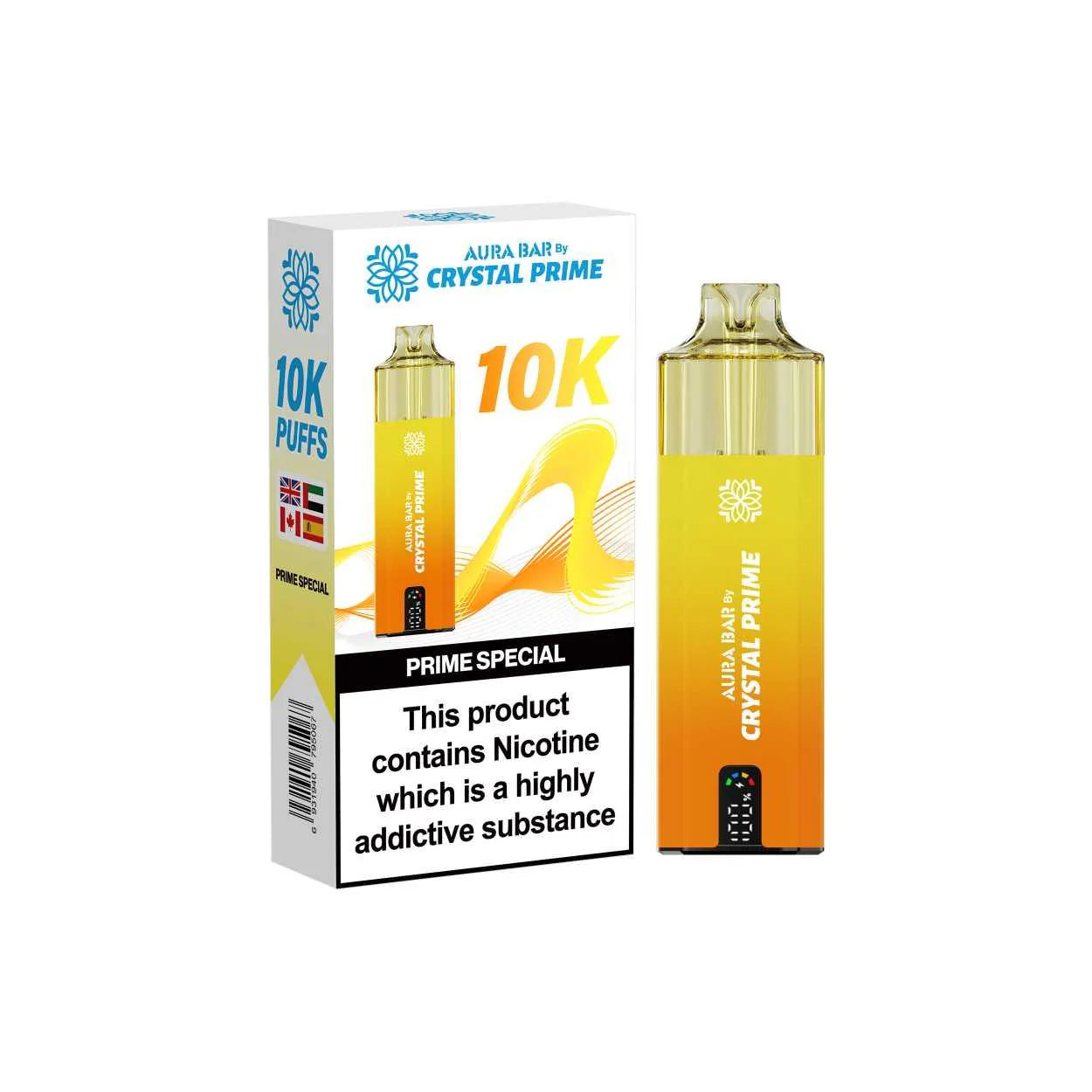 Crystal Prime Aura Bar Series 10k Puffs Prefilled Pod Kit