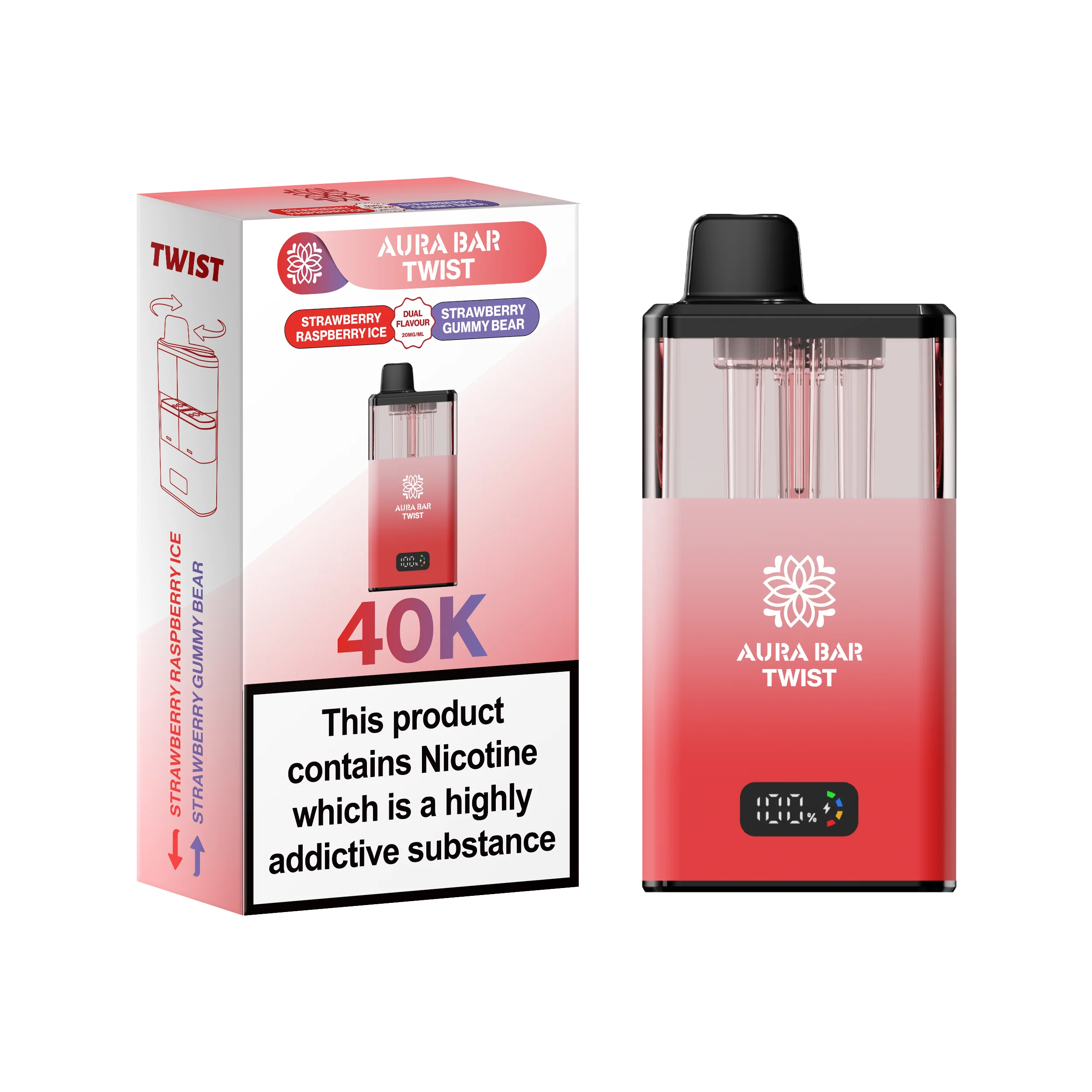 Crystal Prime Aura Bar Series 40k Puffs Prefilled Pod Kit