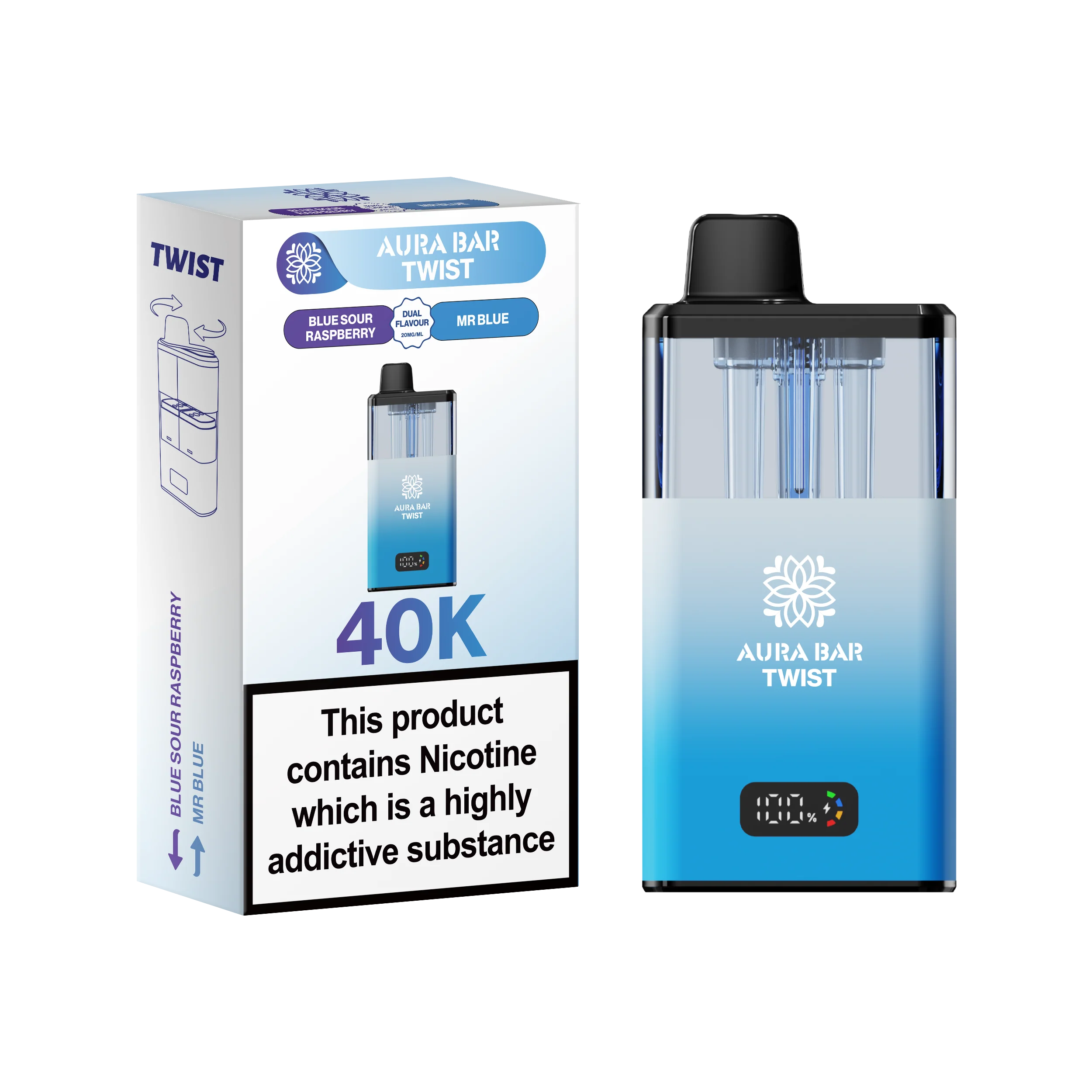 Crystal Prime Aura Bar Series 40k Puffs Prefilled Pod Kit