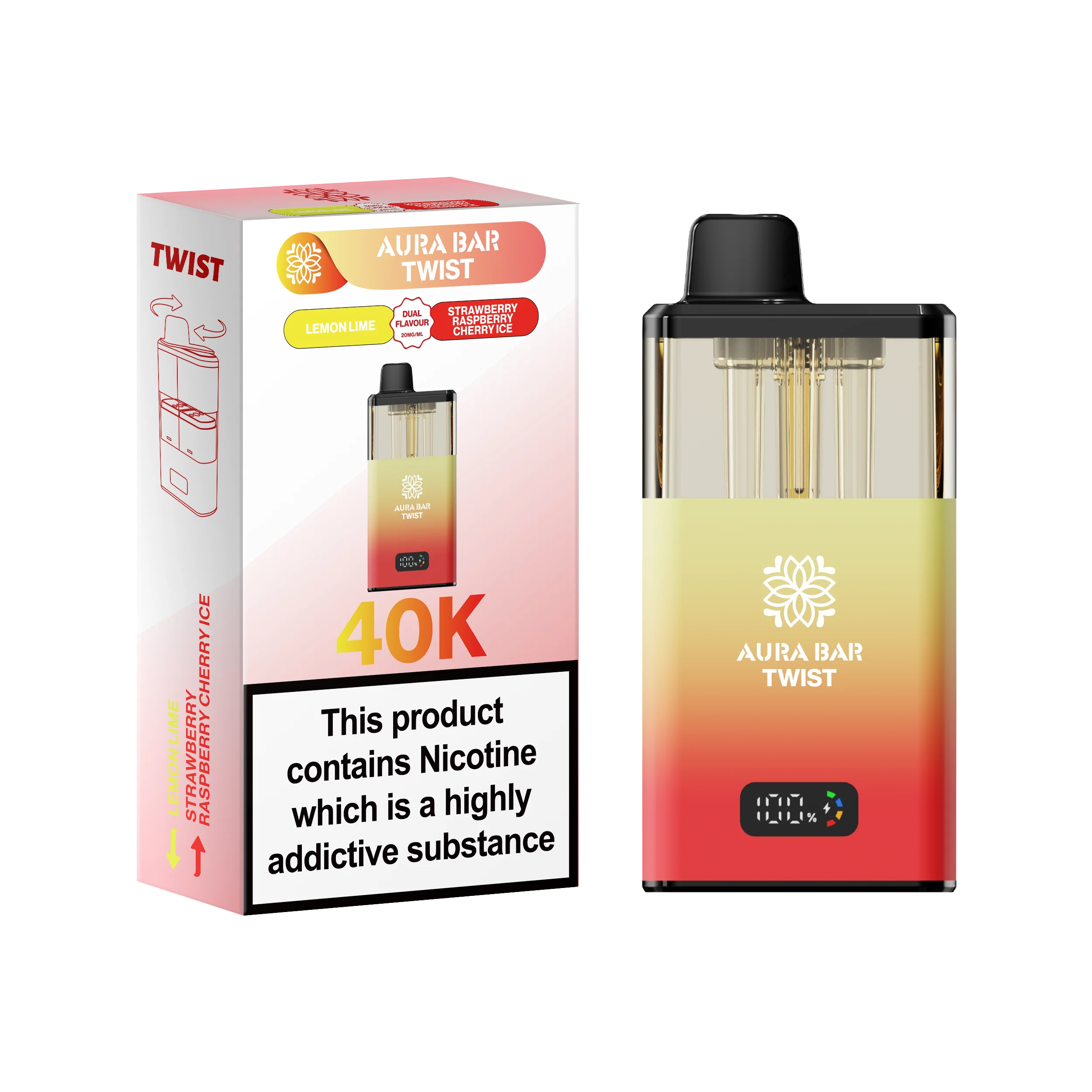 Crystal Prime Aura Bar Series 40k Puffs Prefilled Pod Kit