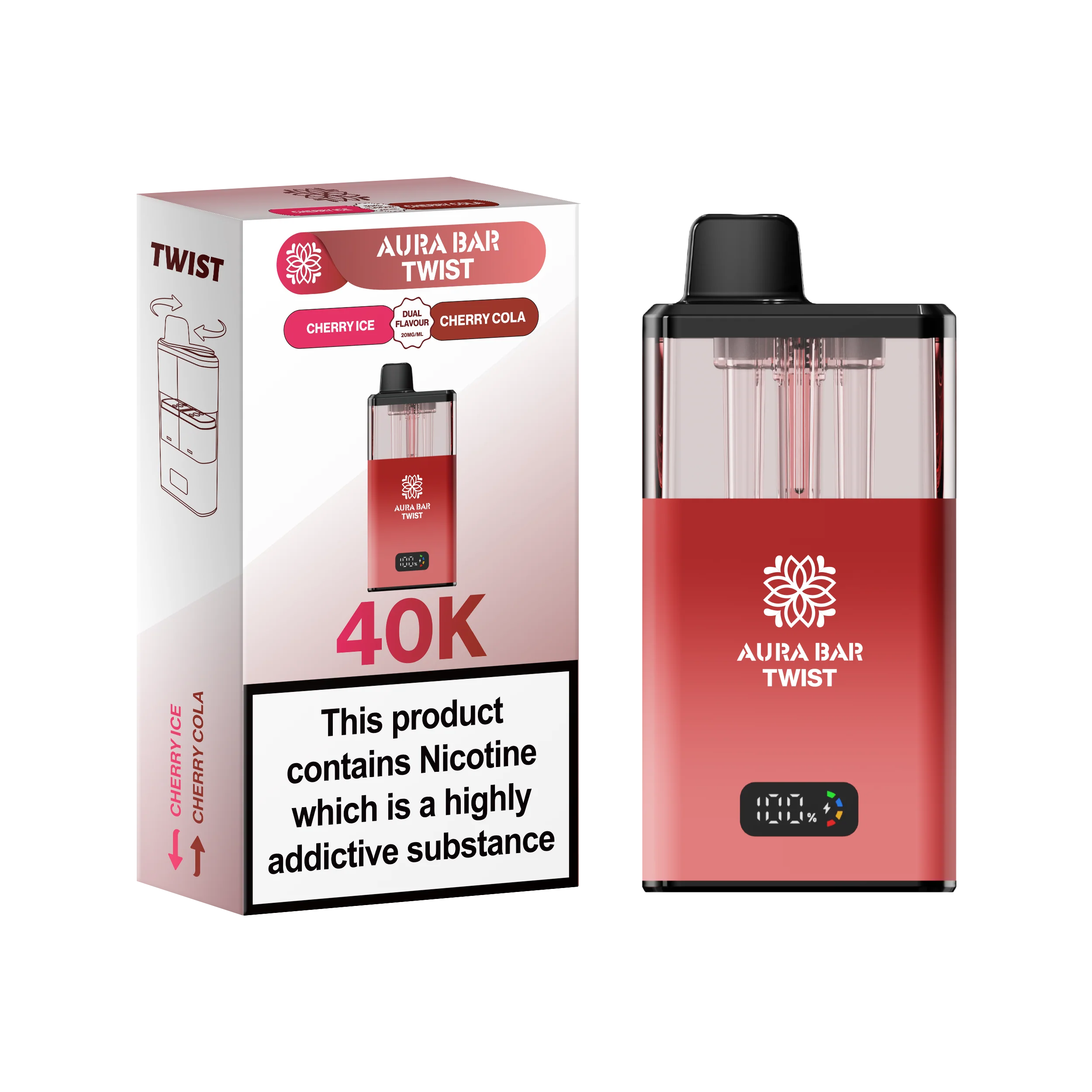 Crystal Prime Aura Bar Series 40k Puffs Prefilled Pod Kit