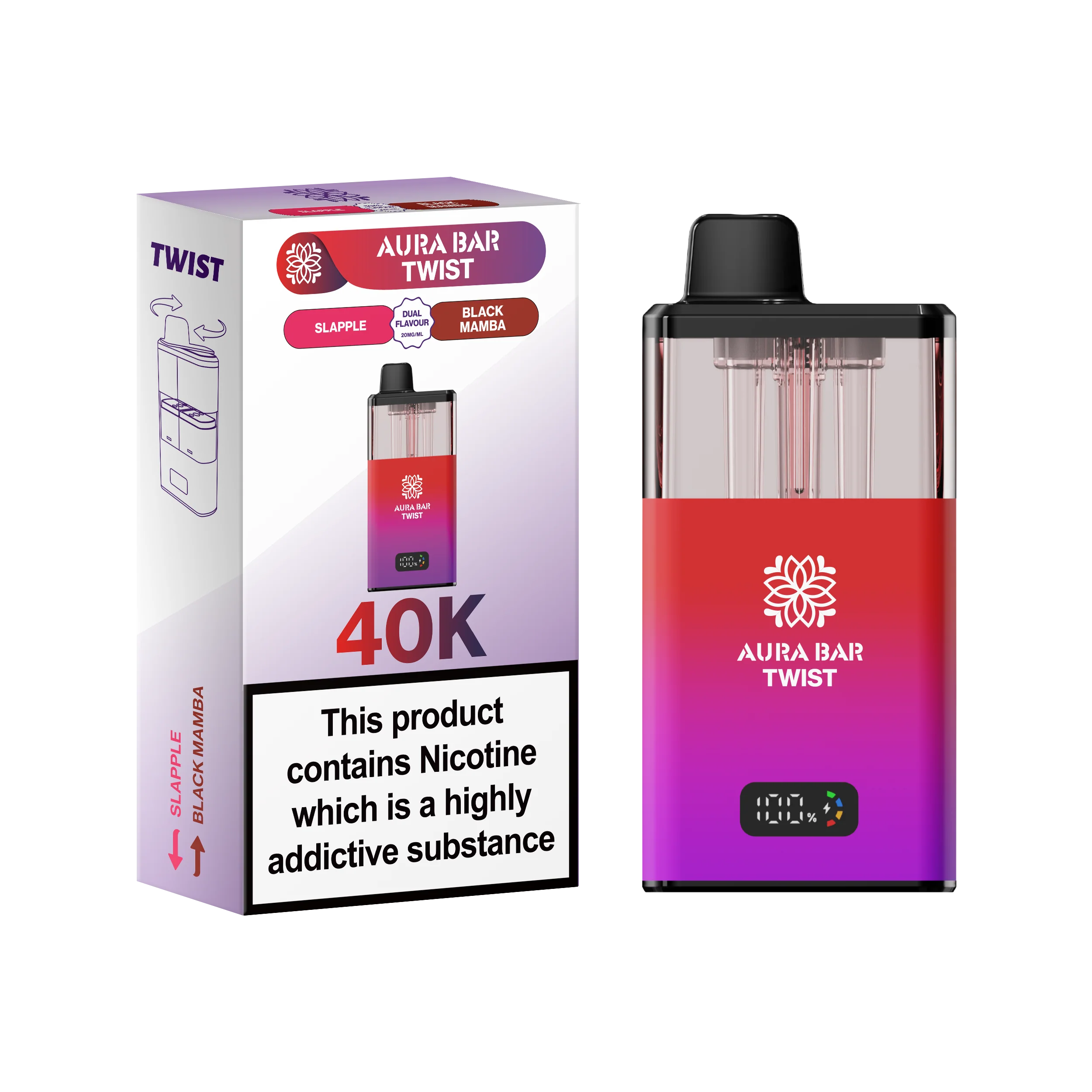 Crystal Prime Aura Bar Series 40k Puffs Prefilled Pod Kit