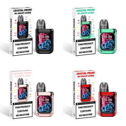 CRYSTAL PRIME M3 SMART REFILLABLE POD VAPE KIT BOX OF 5