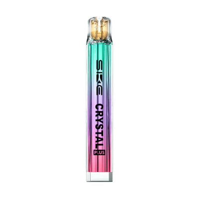 Sleek SKE Crystal Plus Pod Kit vape device with gradient purple, teal, and pink color and inhale-activated MTL vaping design.