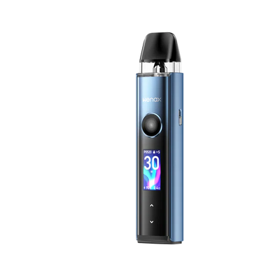 Geekvape Wenax Q Pro vape kit with 1200mAh battery, adjustable 5-30W power, color display, and refillable pods.