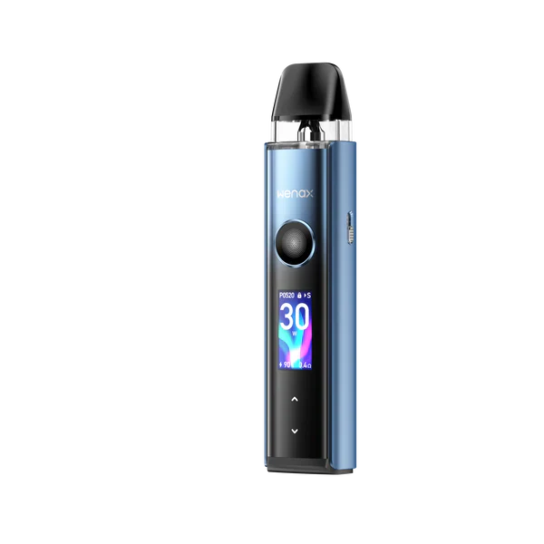 Geekvape Wenax Q Pro vape kit with 1200mAh battery, adjustable 5-30W power, color display, and refillable pods.