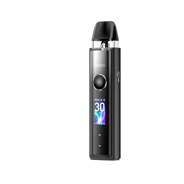 Geekvape Wenax Q Pro vape kit with 1200mAh battery, 5-30W power, adjustable airflow, 2ml refillable pods, and shock-resistant design.