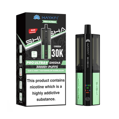 HAYATI Shisha vape device and packaging on a white background