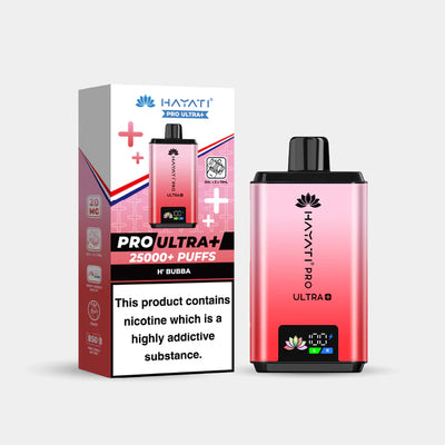 Pink vape device with 'HATARI PRO ULTRA+' branding on a white background