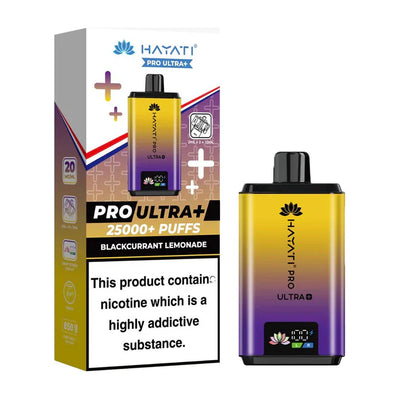 Hayati Pro Ultra Plus 25000 vape kit pack of 5 with dual tanks and smart battery display