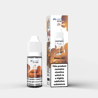 Hayati Nic Salts 10ml Cherry Cola nicotine salt e-liquid with 50/50 PG VG ratio and nicotine strength options.