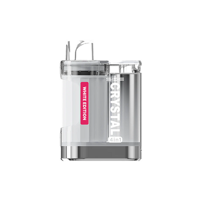 SKE Crystal 4in1 rechargeable vape kit white edition with transparent design and USB-C charging port