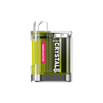 SKE Crystal 4in1 Green Edition 2400 puff rechargeable pod vape kit with twist flavour pods and USB-C charging