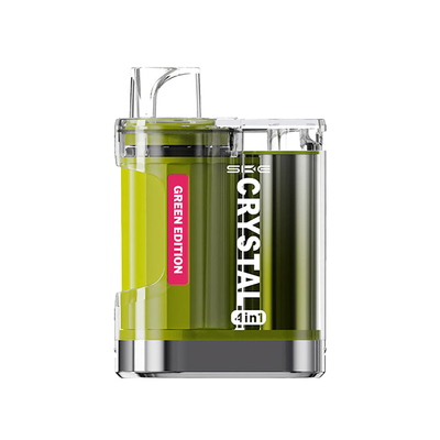 SKE Crystal 4in1 green edition 2400 puff pod vape kit with rechargeable battery and USB-C charging