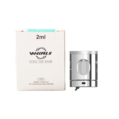 Uwell Whirl S Replacement Pod Cartridge 2ml e-juice capacity with top filling system, no coil included, pack of 1