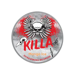 Killa Nicopods Mango Ice slim tobacco-free nicotine pouches with extra strong 50mg nicotine and refreshing flavor