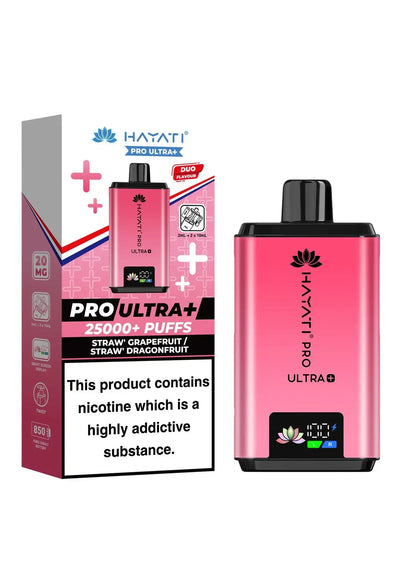 Hayati Pro Ultra Plus 25000 vape kit pack of 5 with dual-flavor system and smart battery display