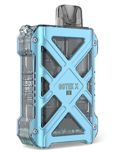 Aspire Gotek X II pod system kit in blue with transparent casing and compact design
