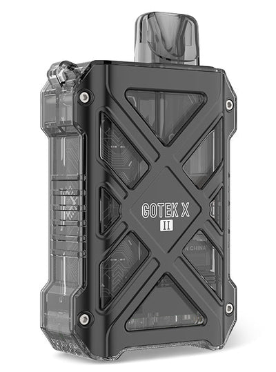 Aspire Gotek X II sleek black pod system vape device with transparent casing and compact design