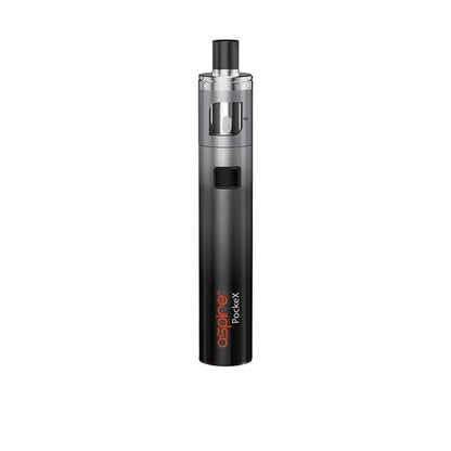 Aspire PockeX Kit Anniversary Edition black compact vape device with 0.6Ω coil and ergonomic design