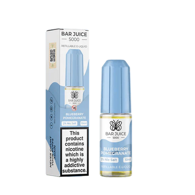 Bar Juice 5000 Blueberry Pomegranate 10ml nic salt e-liquid pack of 10 with 50/50 PG/VG ratio and 2% nicotine salt