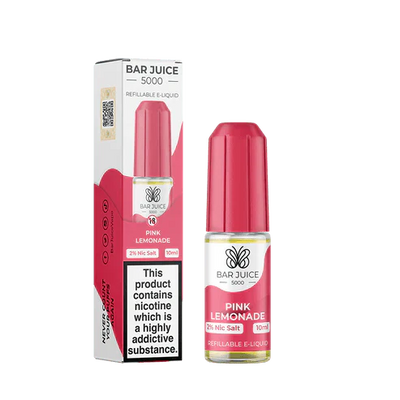 Bar Juice 5000 Pink Lemonade 10ml nicotine salt e-liquid bottle and box pack of 10 for vape pods