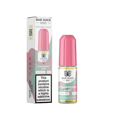 Bar Juice 5000 Strawberry Kiwi 10ml nic salt e-liquid pack of 10 with 2% nicotine and refillable design