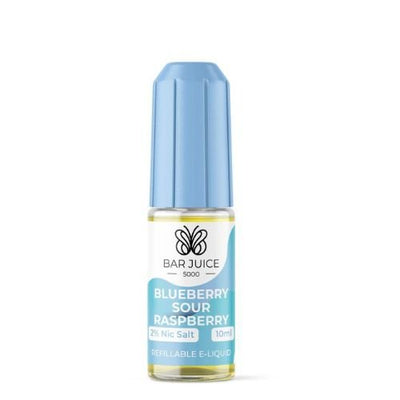 Bar Juice 5000 Blueberry Sour Raspberry 10ml 2% nicotine salt refillable e-liquid bottle
