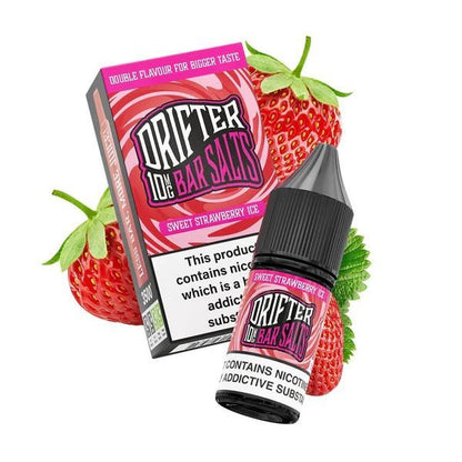 Drifter Bar Nic Salt 10ml Sweet Strawberry Ice e-liquid with nicotine salt and strawberry graphics