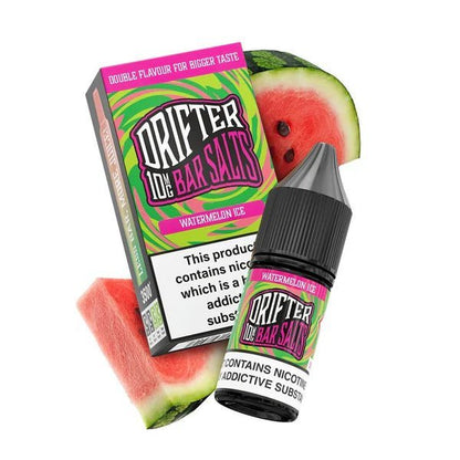 Drifter Bar Nic Salt 10ml Watermelon Ice e-liquid with nicotine salt and fruity watermelon flavor packaging