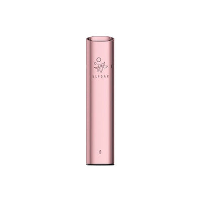 Pink Elf Bar Elf Mate 500 pod starter kit device with matte metallic aluminum finish and logo